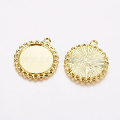 Tibetan Style Pendant Cabochon Settings&nbsp;TIBE-21668-G-RS