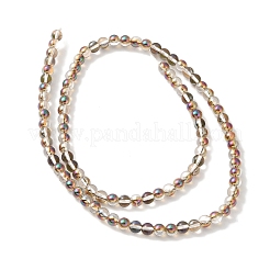 Transparent Electroplate Glass Beads Strands&nbsp;GLAA-T032-T4mm-C08