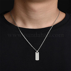Rectangle 304 Stainless Steel Stamping Blank Tag Pendants&nbsp;STAS-LP0002-74P