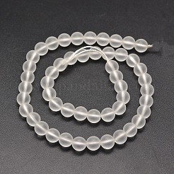 Frosted Synthetic Quartz Round Bead Strands&nbsp;PIEG-J002-07-4mm