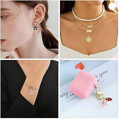 40Pcs 5 Styles Random Color Alloy Enamel Charms&nbsp;ENAM-YW0004-79B