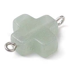 Natural Mixed Gemstone Cross Connector Charms&nbsp;PALLOY-JF02827