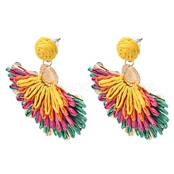 Alloy Woven Stud Dangle Earrings&nbsp;AL-CBA1AA3-05D