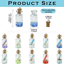 10Pcs Glass Wishing Bottle Pendant Decorations&nbsp;GLAA-YW0005-08