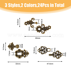 24Pcs 6 Styles Alloy Snap Lock Clasps&nbsp;FIND-DC0005-13