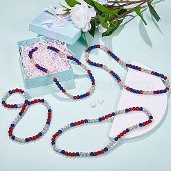 Polymer Clay Rhinestone Round Beaded Necklaces&nbsp;NJEW-SW00049-01