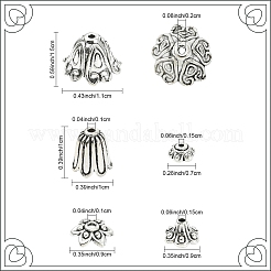 50Pcs Tibetan Style Alloy Bead Caps&nbsp;FIND-YW0009-09