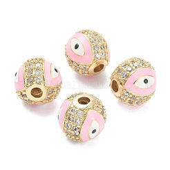 Brass Micro Pave Cubic Zirconia Beads&nbsp;ZIRC-A019-16G-B