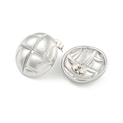 Non-Tarnish Flat Round 304 Stainless Steel Ear Studs&nbsp;EJEW-L290-027P