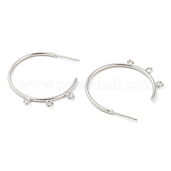 Brass Ring Stud Earrings Findings&nbsp;KK-K351-26P