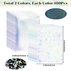 2 Bags 2 Styles Rectangle Laser Transparent Plastic Packaging Bags&nbsp;ABAG-SP0001-46A