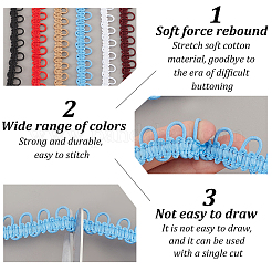5 Bags 5 colors Polyester Braid Trims with Elastic Button Loops&nbsp;OCOR-NB0001-54