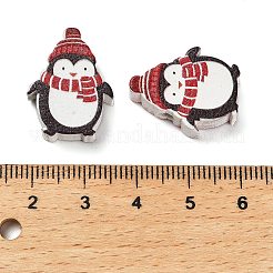 Christmas Printed Schima Wood European Beads&nbsp;WOOD-G024-01A