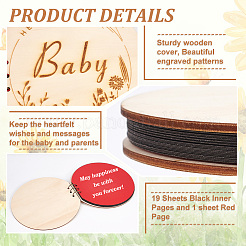 Round Wooden Cover Baby Scrapbook DIY Binder Photo Album&nbsp;DIY-WH0349-113A