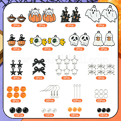 Halloween Theme DIY Alloy Enamel & Acrylic Dangle Earrings Making Kits&nbsp;DIY-YW0009-97