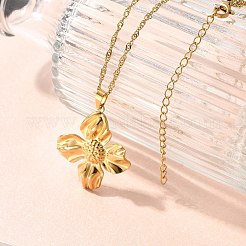 Summer Beach 304 Stainless Steel Pendant Rope Chain Necklaces for Women&nbsp;STAS-Z108-01G-06