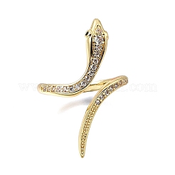 Brass Micro Pave Clear Cubic Zirconia Cuff Rings&nbsp;ZIRC-M117-02G