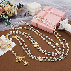 Alloy with Plastic Pearl Ribbon Wedding Rope for Wedding&nbsp;HJEW-OC00271