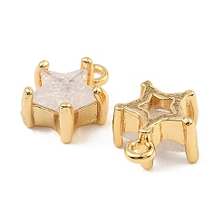 Brass Micro Pave Cubic Zirconia Charms&nbsp;KK-C155-09G-01