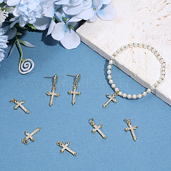 8Pcs Brass Micro Pave Clear Cubic Zirconia Pendants&nbsp;KK-SC0007-99