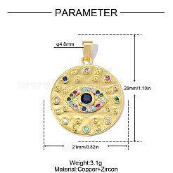 Brass Micro Pave Colorful Cubic Zirconia Pendants&nbsp;CU-OY001-11G