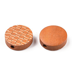 Painted Natural Wood Beads&nbsp;X-WOOD-N006-05C