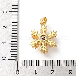 Brass Micro Pave Clear Cubic Zirconia Pendants&nbsp;ZIRC-D276-01G-D
