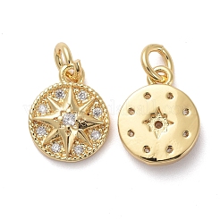 Brass Micro Pave Clear Cubic Zirconia Charms&nbsp;KK-I658-03G