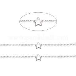 Tarnish Resistant 304 Stainless Steel Star Link Cable Chains&nbsp;CHS-E006-02P