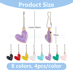 32Pcs 8 Colors Alloy Enamel Zipper Sliders&nbsp;HJEW-DC00048