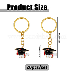 20Pcs Zinc Alloy Enamel Graduation Hat Keychains&nbsp;KEYC-FH00101