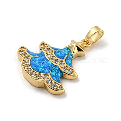 Christmas Brass Micro Pave Cubic Zirconia Pendants&nbsp;KK-H468-03B-01G