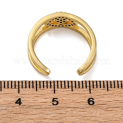 Brass Micro Pave Clear Cubic Zirconia Cuff Rings for Women&nbsp;RJEW-C118-01G