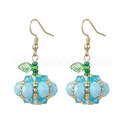 304 Stainless Steel Pumpkin Dangle Earrings&nbsp;EJEW-MZ00514-04
