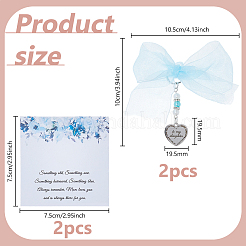 2 Bags Alloy Heart & Polyester Bowknot Pendant Decorations&nbsp;HJEW-DC0001-38