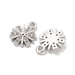 Brass Micro Pave Clear Cubic Zirconia Charms&nbsp;KK-Z044-16P