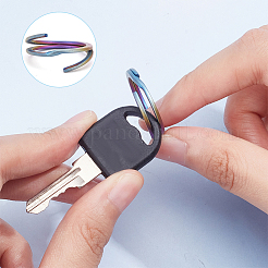 8Pcs 4 Styles Titanium Alloy Split Key Rings&nbsp;FIND-WR0010-05B
