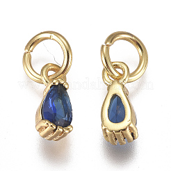 Brass Micro Pave Cubic Zirconia Charms&nbsp;ZIRC-F111-04G-07