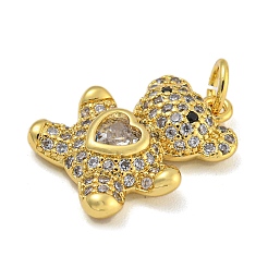 Rack Plating Brass Micro Pave Cubic Zirconia Pendants&nbsp;KK-I718-02B-G