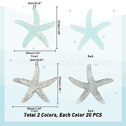 40Pcs 2 Colors Plastic with Opaque Resin Cabochons&nbsp;RESI-PH0001-37