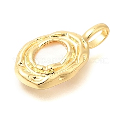 Brass Pave Natural Freshwater Shell Pendants&nbsp;KK-U040-03G