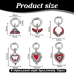 12Pcs 6 Style Alloy Shoes Charms&nbsp;HJEW-HY00124