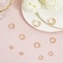 5 Pairs 5 Style Rack Plating Round Brass Hoop Earrings for Women&nbsp;EJEW-BBC0001-98