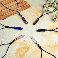 Natural Tiger Quartz Bullet Pendant Necklace&nbsp;JN1043A