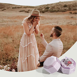 Velvet Cover Plastic Couple Ring Box&nbsp;VBOX-WH20003-001J