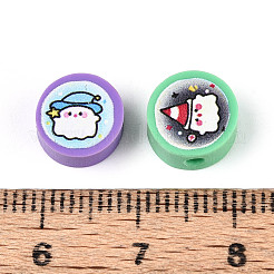 Printed Handmade Polymer Clay Beads&nbsp;CLAY-T022-12J