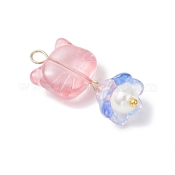 7Pcs Handmade Lampwork Pendants&nbsp;PALLOY-JF04245-02
