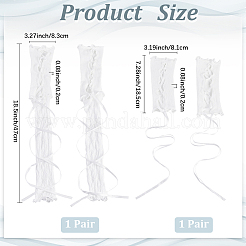 2 Pairs 2 Styles Polyester Bandage Long Lace Oversleeve Gloves&nbsp;AJEW-GF0010-70B