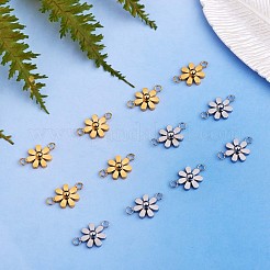 12Pcs 430 Stainless Steel Small Flower Connector Charms&nbsp;JX239A