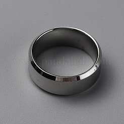 304 Stainless Steel Wide Band Finger Rings for Women Men&nbsp;RJEW-WH0009-12C